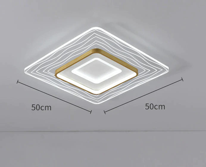 Led Modern Simple Circular Square Bedroom Dining Room Ceiling Lamp / Large White Light