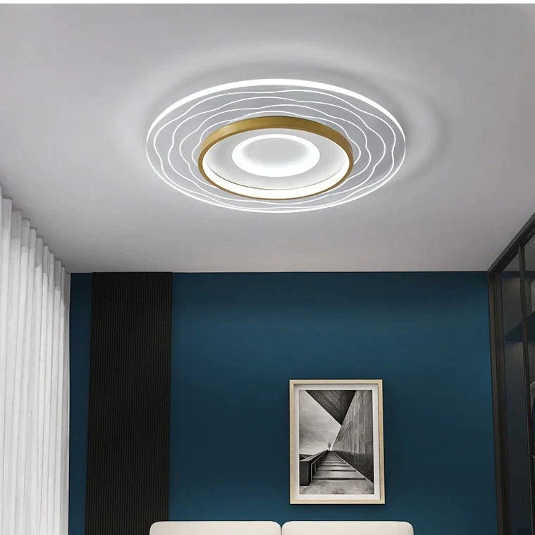 Led Modern Simple Circular Square Bedroom Dining Room Ceiling Lamp Round / Large White Light