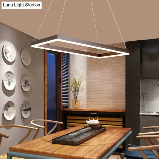 Led Multi-Layer Acrylic Bedroom Chandelier - Minimalist Suspension Pendant In Coffee With