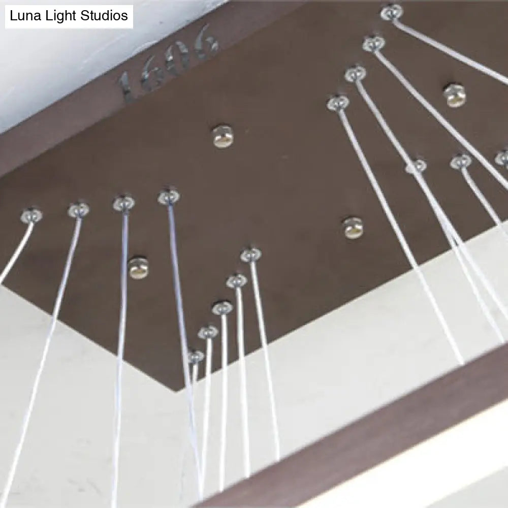 Led Multi-Layer Acrylic Bedroom Chandelier - Minimalist Suspension Pendant In Coffee With