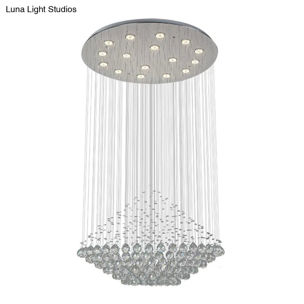 Led Multi Pendant Chrome Crystal Orb Light - Modern Stylish Diamond Shaped Ceiling Hanging Fixture