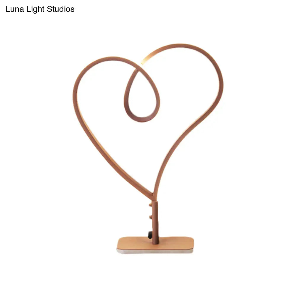 Led Nightlight Coffee Heart Reading Lamp With Metal Shade In Warm/White Light