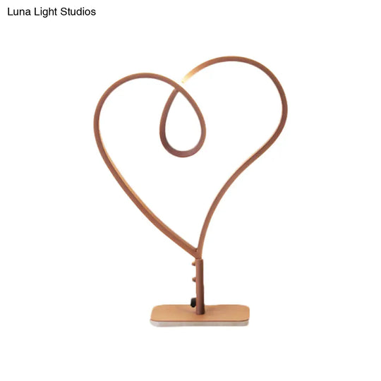 Led Nightlight Coffee Heart Reading Lamp With Metal Shade In Warm/White Light