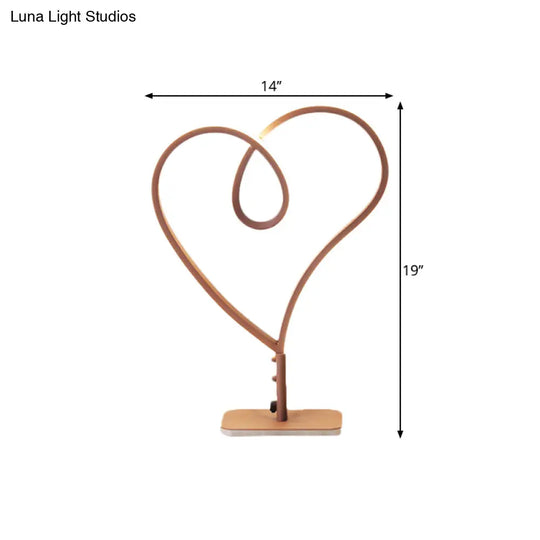 Led Nightlight Coffee Heart Reading Lamp With Metal Shade In Warm/White Light