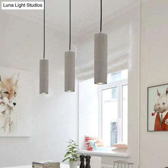 Tubular Led Nordic Ceiling Lamp - Bedside Pendant In White/Yellow Light 10.5/19.5 Tall Grey / 10.5