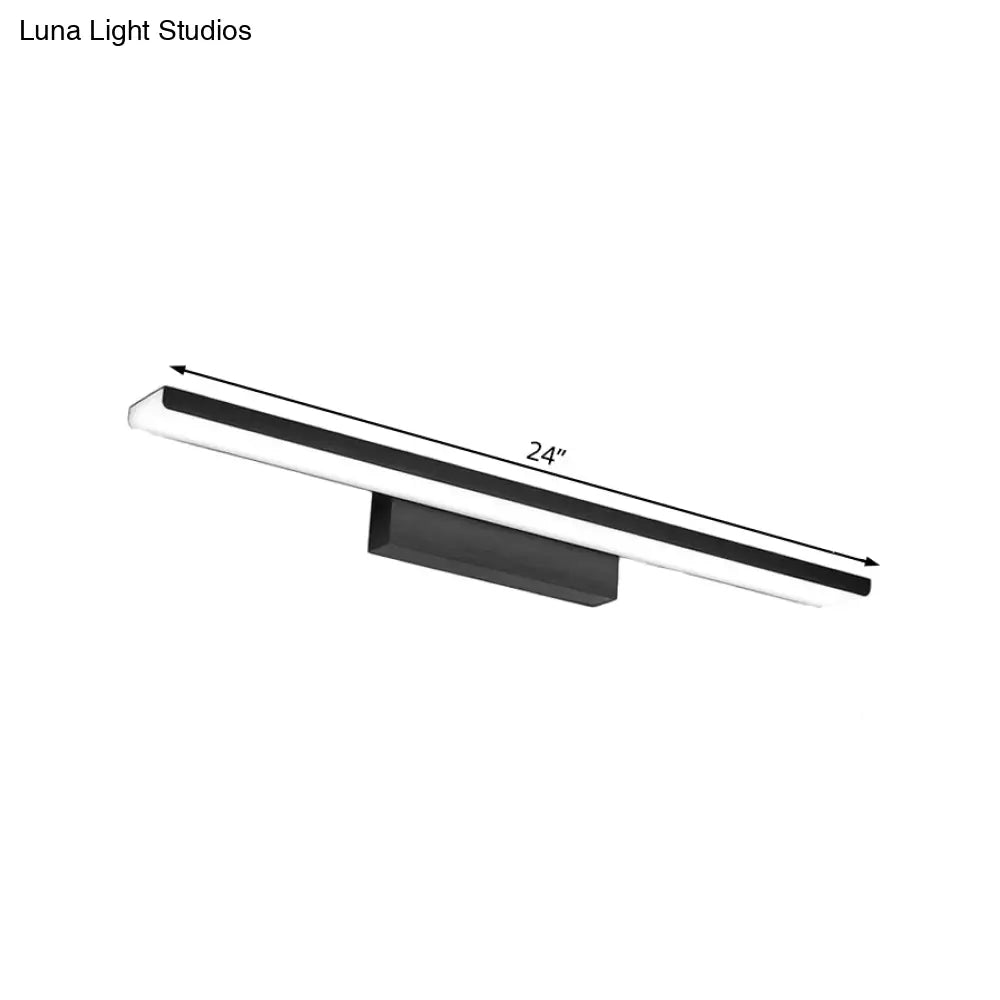 Led Nordic Style Rectangle Bathroom Wall Vanity Light - Aluminum 16/24 Width Mounted Lamp