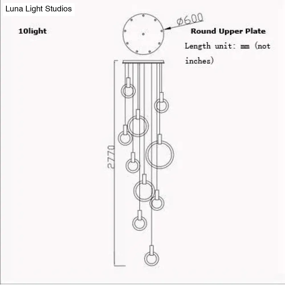 Led Nordic Wooden Iron Acryl Rings Diy Lamp Light.pendant Lights.pendant Lamp.pendant Light For