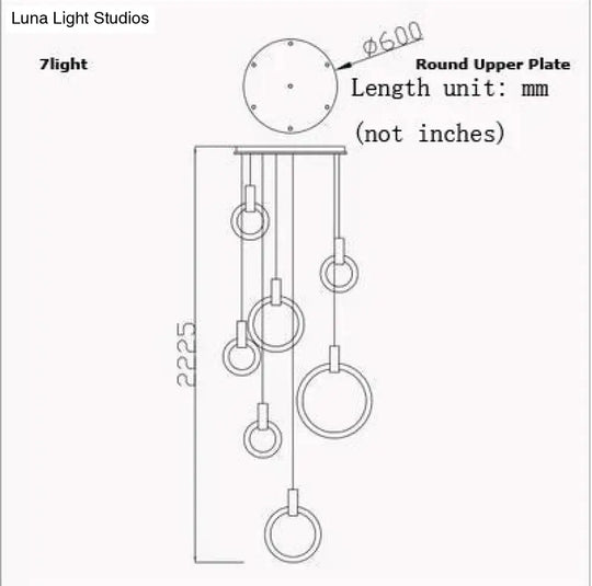 Led Nordic Wooden Iron Acryl Rings Diy Lamp Light.pendant Lights.pendant Lamp.pendant Light For