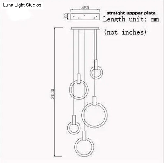 Led Nordic Wooden Iron Acryl Rings Diy Lamp Light.pendant Lights.pendant Lamp.pendant Light For