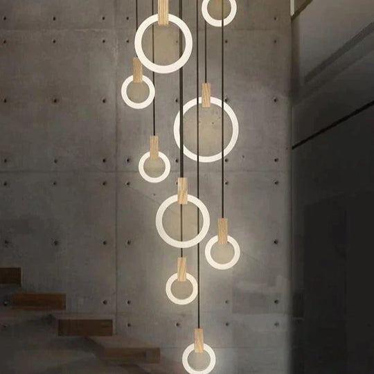 LED Nordic Wooden Iron Acryl Rings DIY LED Lamp LED Light.Pendant Lights.Pendant Lamp.Pendant light For Dinning Room Foyer