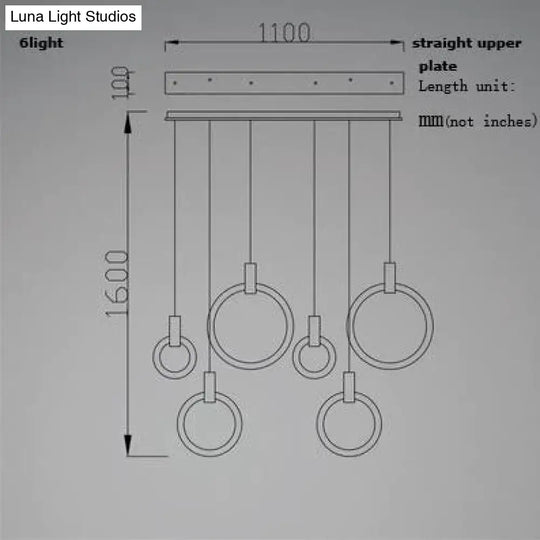 Led Nordic Wooden Iron Acryl Rings Diy Lamp Light.pendant Lights.pendant Lamp.pendant Light For