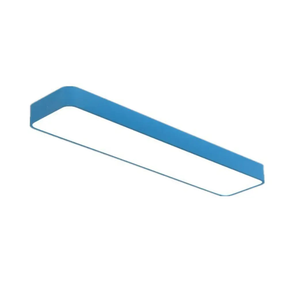 Led Nursery Lighting: Kid - Friendly Rectangular Flush Mount Blue