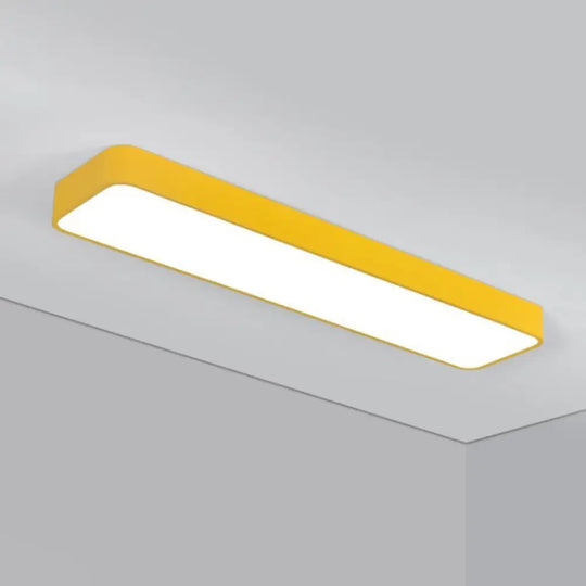 Led Nursery Lighting: Kid - Friendly Rectangular Flush Mount Yellow