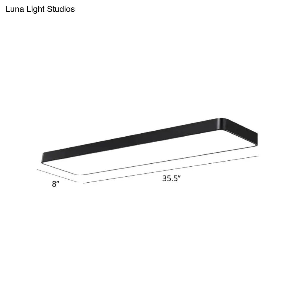 Led Office Ceiling Light - Modern Nordic Acrylic Flush Mount Fixture Black / 35.5