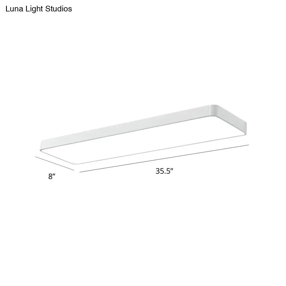 Led Office Ceiling Light - Modern Nordic Acrylic Flush Mount Fixture White / 35.5