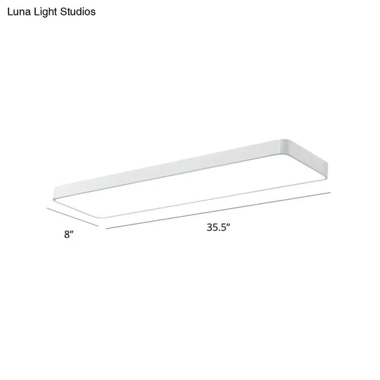 Led Office Ceiling Light - Modern Nordic Acrylic Flush Mount Fixture White / 35.5