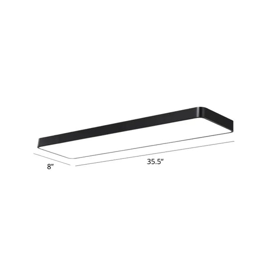 Led Office Ceiling Light - Modern Nordic Acrylic Flush Mount Fixture Black / 35.5’