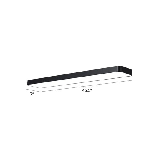 Led Office Ceiling Light - Modern Nordic Acrylic Flush Mount Fixture Black / 46.5’