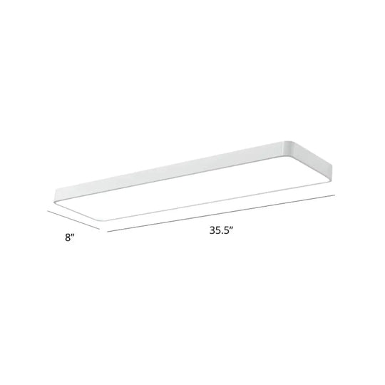 Led Office Ceiling Light - Modern Nordic Acrylic Flush Mount Fixture White / 35.5’