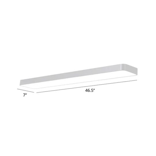 Led Office Ceiling Light - Modern Nordic Acrylic Flush Mount Fixture White / 46.5’