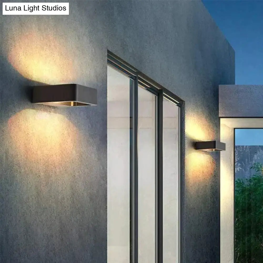 Led Outdoor Verlichting Ip65 Waterdichte Alumunim Wandlamp Tuin Villa Veranda Blaker Zwarte Kleur