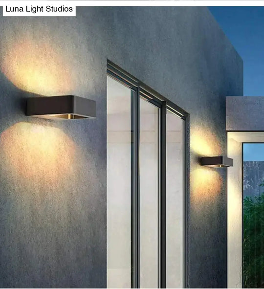 Led Outdoor Verlichting Ip65 Waterdichte Alumunim Wandlamp Tuin Villa Veranda Blaker Zwarte Kleur