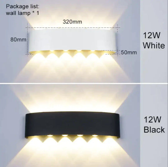 Led Outdoor Waterproof Wall Lamp Led Light Porch Courtyard Garden Lights Balconi Lighting 12W /