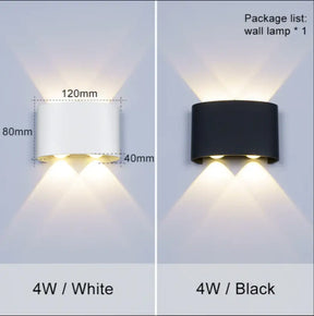 Led Outdoor Waterproof Wall Lamp Led Light Porch Courtyard Garden Lights Balconi Lighting 4W / Warm
