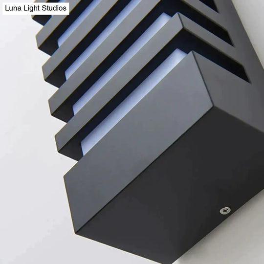 Led Outdoor Waterproof Wall Light Modern Style Aluminum Sconce Porch Garden Lightings Black 12W