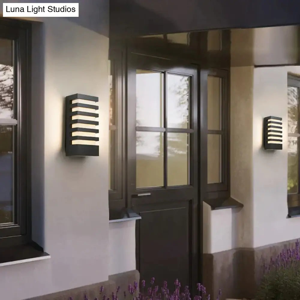 Led Outdoor Waterproof Wall Light Modern Style Aluminum Sconce Porch Garden Lightings Black 12W