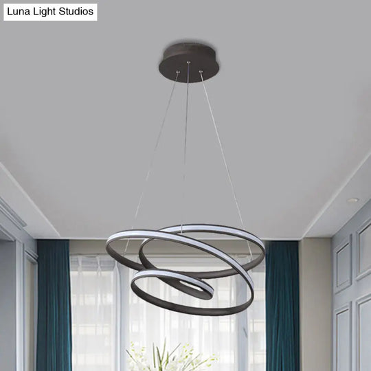 Led Pendant Chandelier - Minimalist Acrylic Kitchen Ceiling Lamp In Black With 3 Light Options /