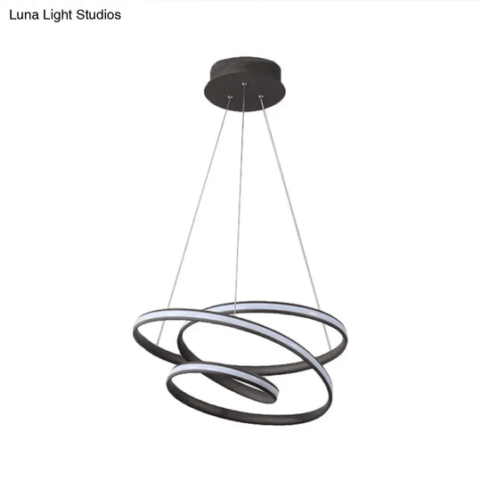 Led Pendant Chandelier: Sleek Acrylic Kitchen Ceiling Lamp In Black With Adjustable Light Color