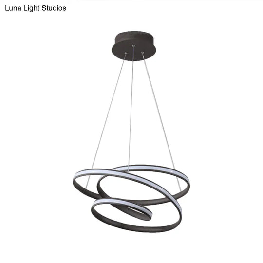 Led Pendant Chandelier - Minimalist Acrylic Kitchen Ceiling Lamp In Black With 3 Light Options