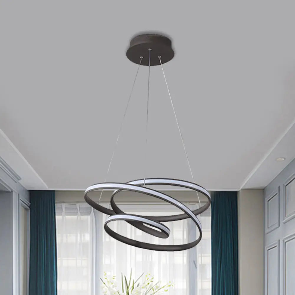 Led Pendant Chandelier: Sleek Acrylic Kitchen Ceiling Lamp In Black With Adjustable Light Color /