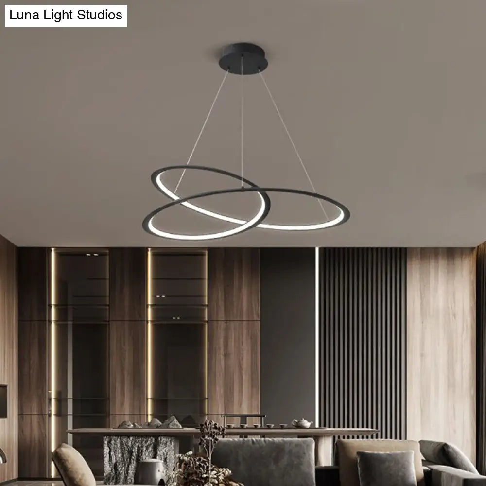 Led Pendant Chandelier With Contemporary Aluminum Shade - Minimalist Living Room Lighting