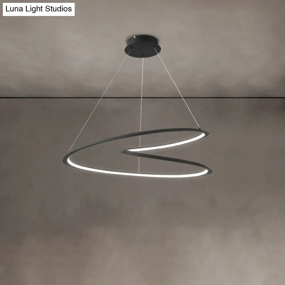 Led Pendant Chandelier With Contemporary Aluminum Shade - Minimalist Living Room Lighting