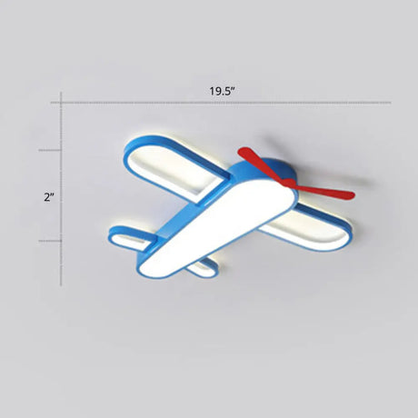 Led Plane Flush Mount Ceiling Light - Kids Style Acrylic Blue / 19.5’ Third Gear