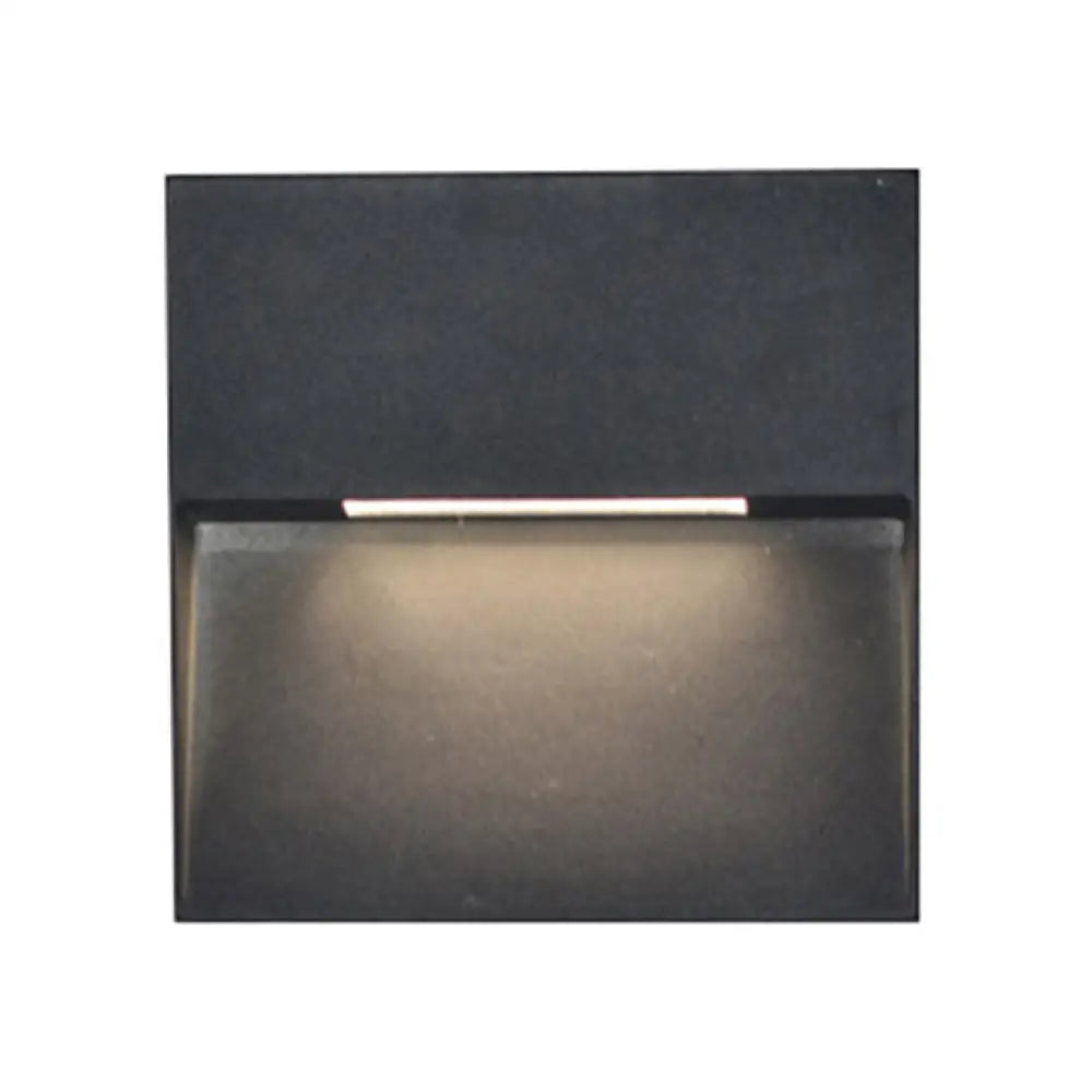 Led Porch Wall Sconce Lamp With Aluminum Shade - Black Lighting In White/Warm Light / Warm Square