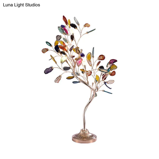 Led Rose Gold Flower Branch Acrylic Table Lamp