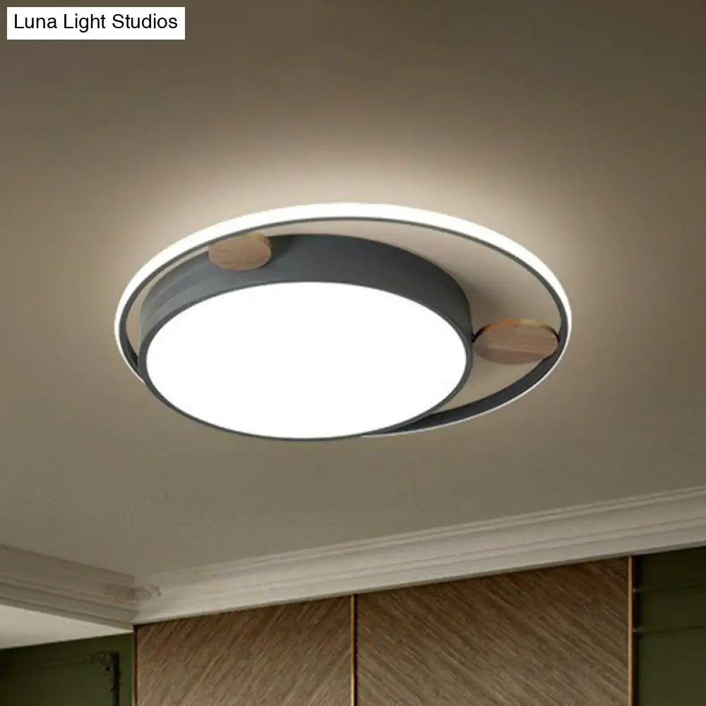 Led Round Acrylic Flush Mount Ceiling Light For Kids Bedroom Minimalist Design Grey / Small Warm