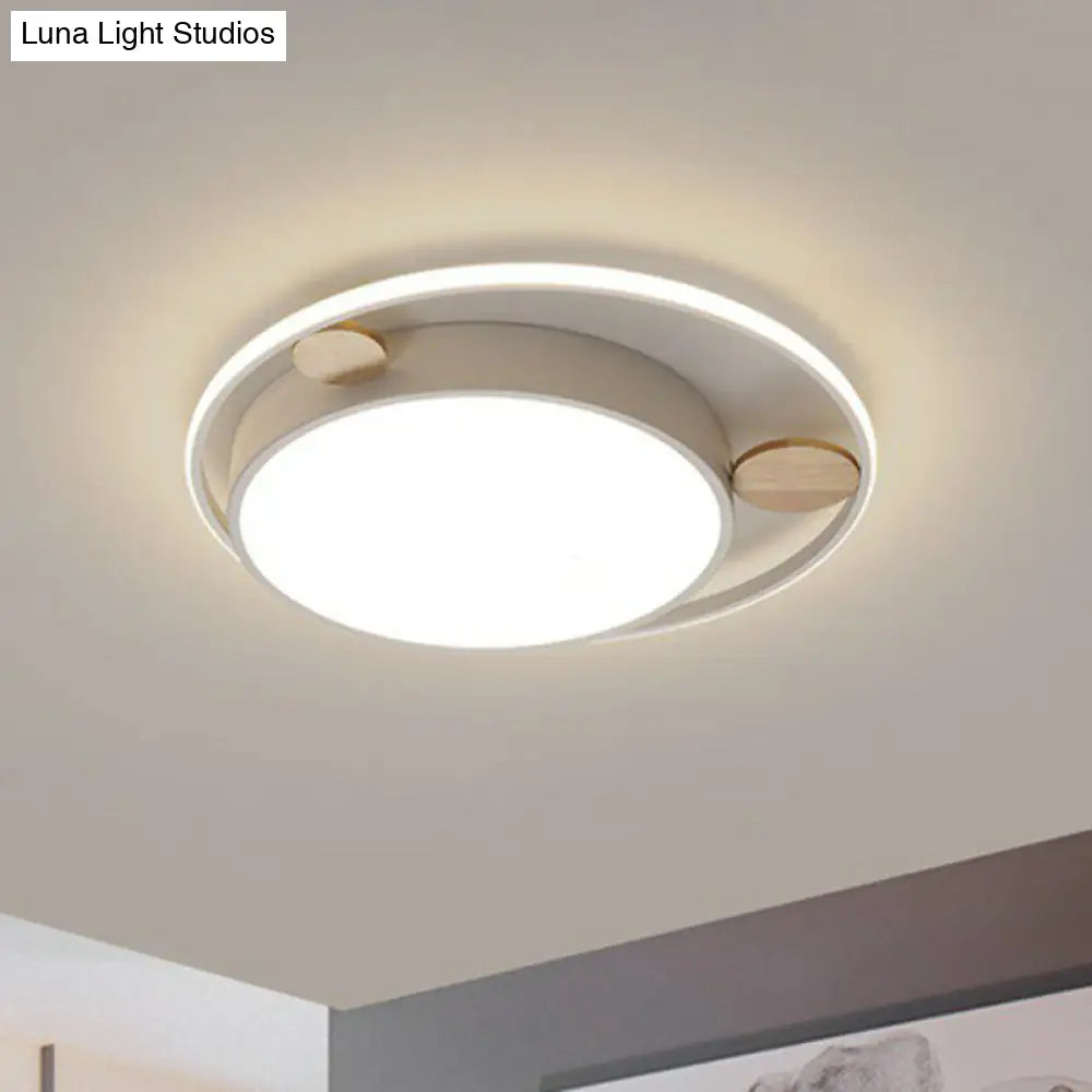 Led Round Acrylic Flush Mount Ceiling Light For Kids Bedroom Minimalist Design White / Small