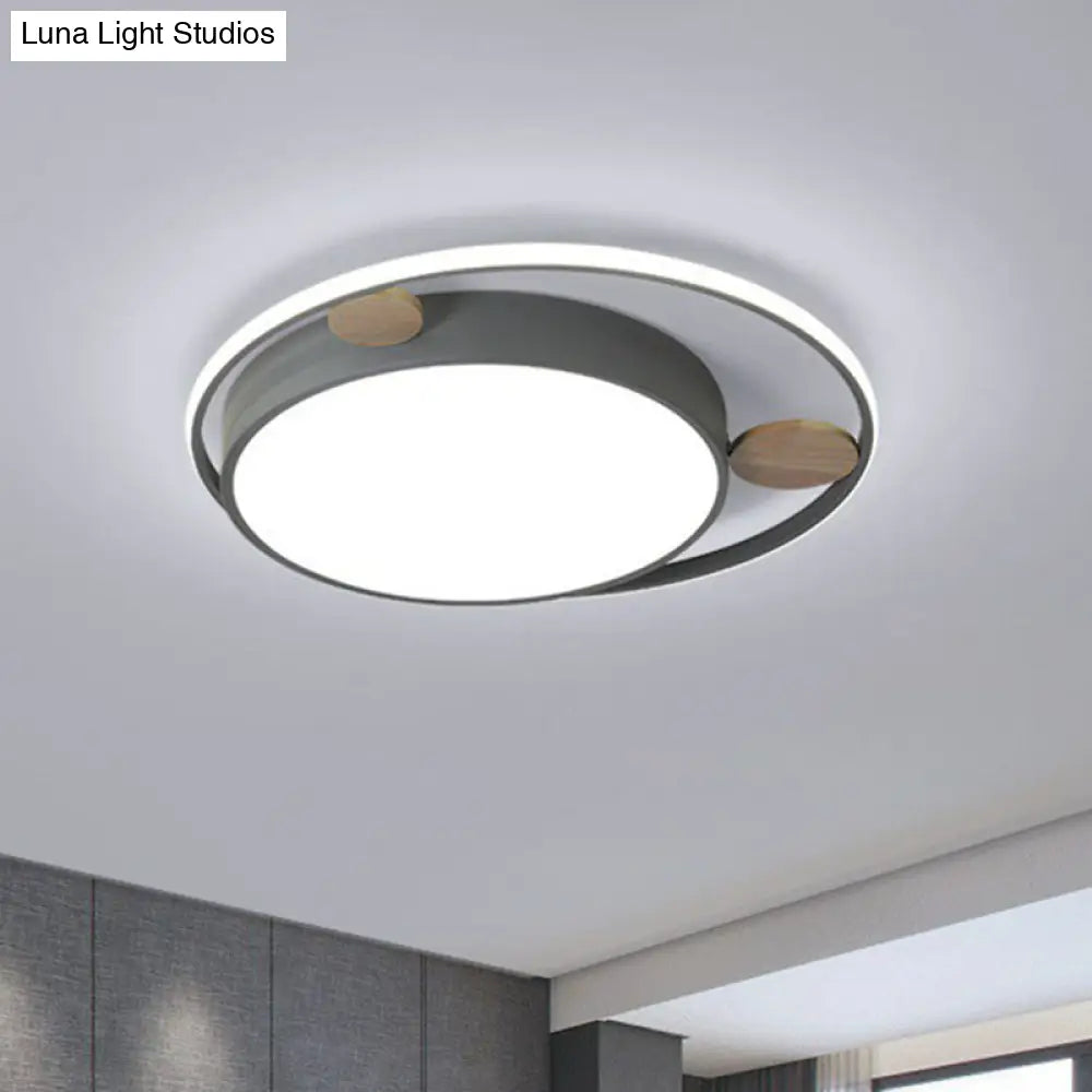 Led Round Acrylic Flush Mount Ceiling Light For Kids Bedroom Minimalist Design