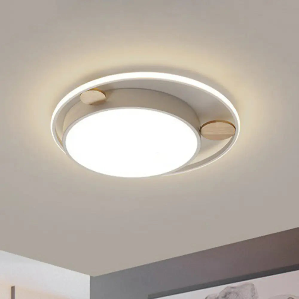 Led Round Acrylic Flush Mount Ceiling Light For Kids Bedroom – Minimalist Design White / Small