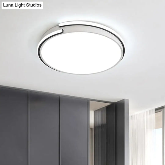 Led Round Bedroom Flushmount Light - Minimalist Acrylic Ceiling Fixture In Warm/White (16/19.5 Dia)