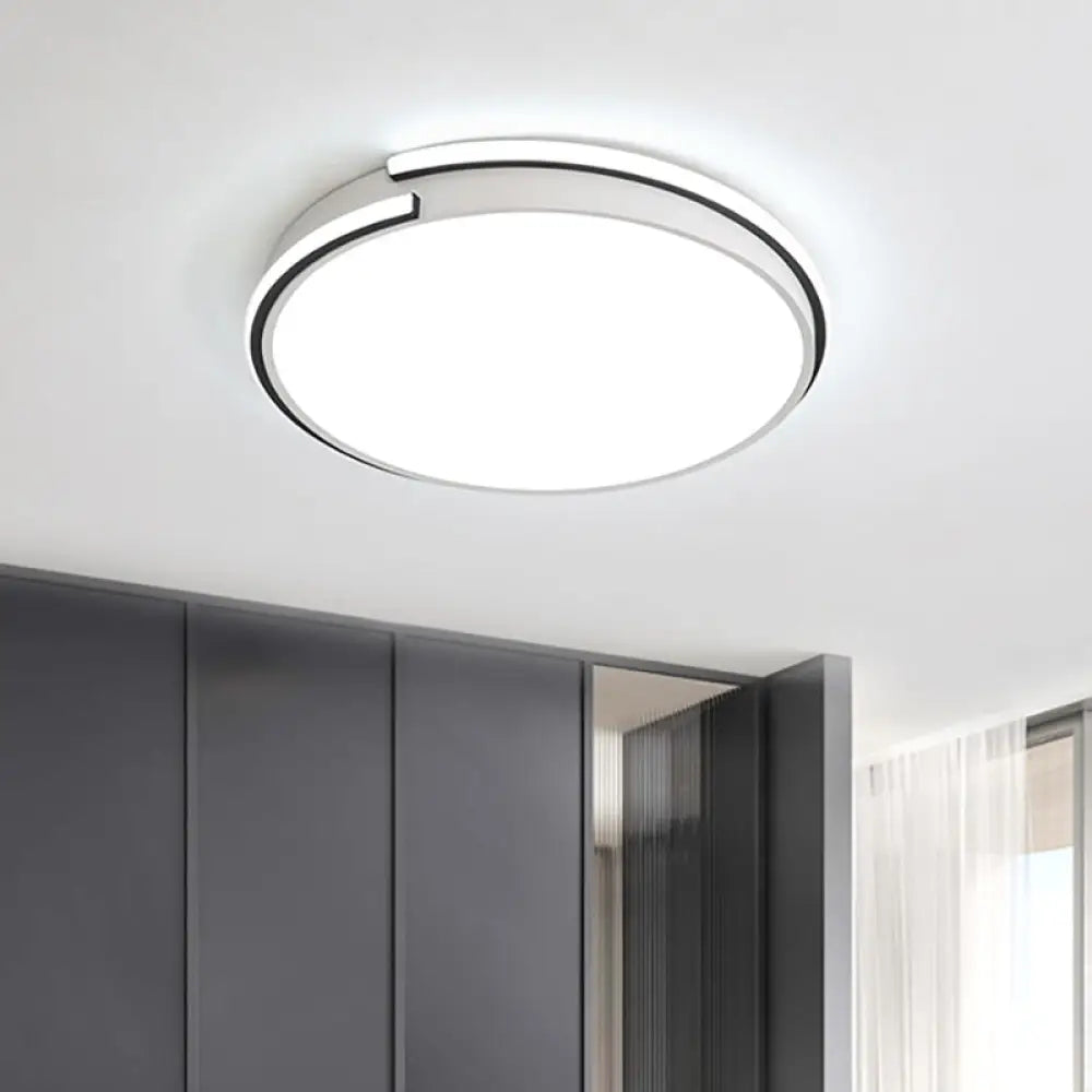 Led Round Bedroom Flushmount Light - Minimalist Acrylic Ceiling Fixture In Warm/White