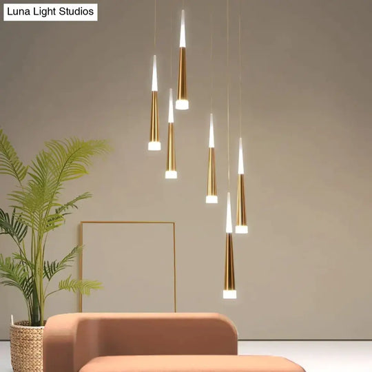 Led Simple Pendant Lights Gold Lamp For Living Room Lustre Ceiling Fixtures