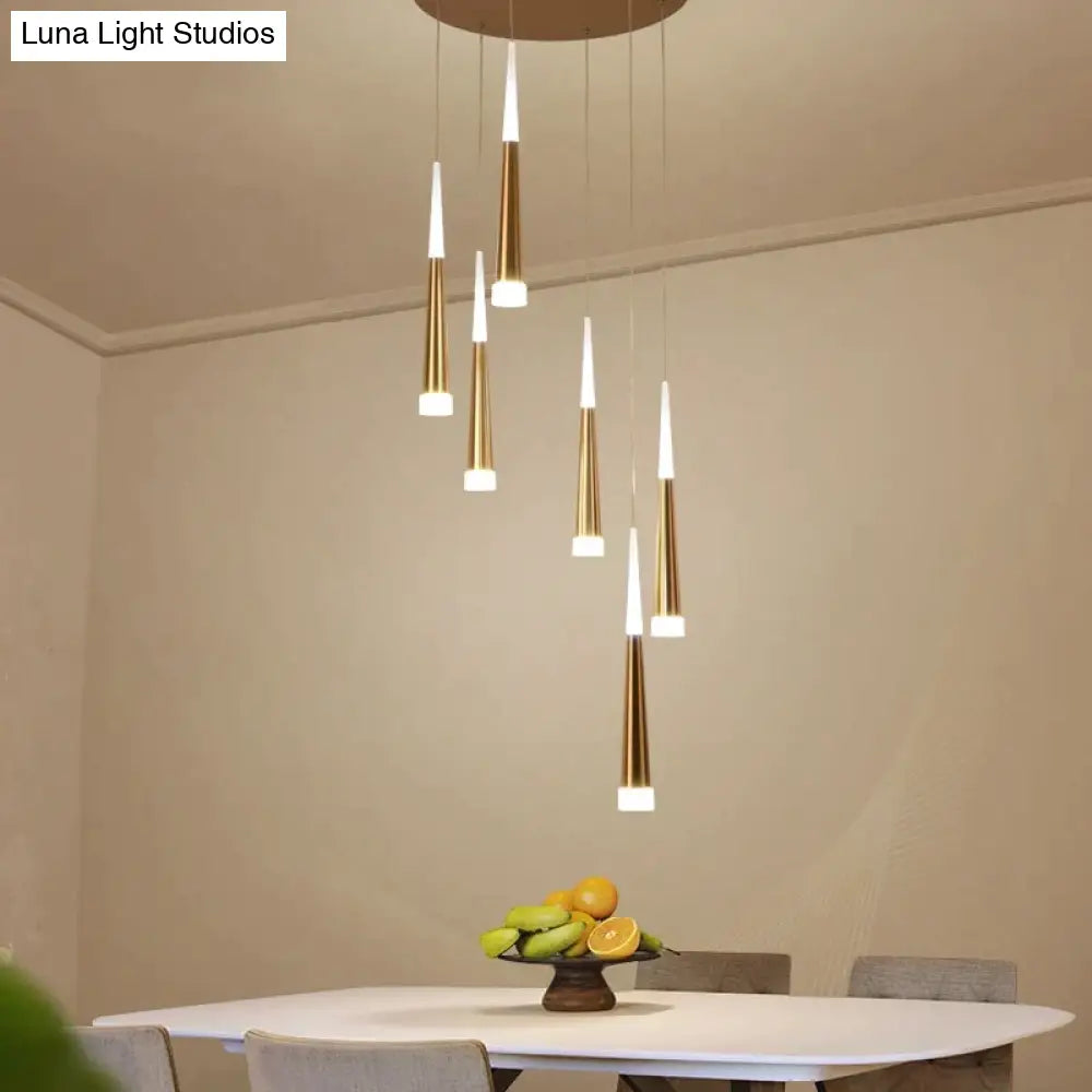 Led Simple Pendant Lights Gold Lamp For Living Room Lustre Ceiling Fixtures