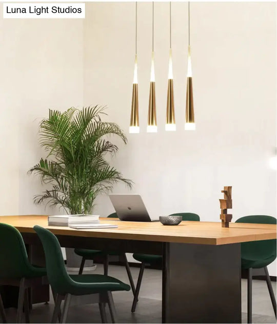 Led Simple Pendant Lights Gold Lamp For Living Room Lustre Ceiling Fixtures