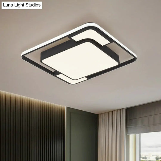 Led Simplicity Acrylic Flush Mount Ceiling Light - Black Bedroom Lighting