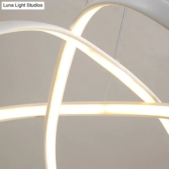 Led Single Light Chandelier: Stylish Bedroom Pendant With Twisted Acrylic Shade In Warm/White